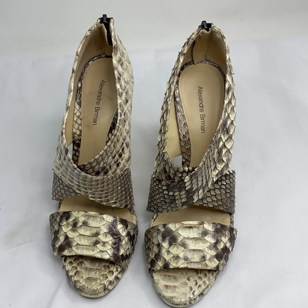 Alexandre Birman Sz 9 Python Open Toe Bootie Pumps - image 8